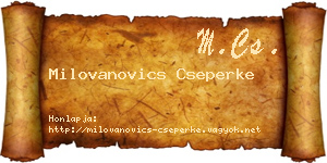 Milovanovics Cseperke névjegykártya
